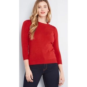 ModCloth Charter School Pullover Sweater in Red